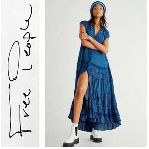 Free People Pretty Cozy Maxi Dress in Blue Sz XS